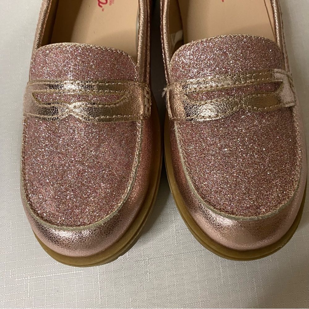Jellypop Girl Pink Metallic Glitter Moccasins Size 3 - Picture 2 of 8